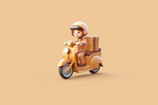 3d cartoon style illustration for delivery Generative AI.