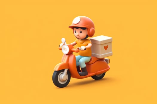 3d cartoon style illustration for delivery Generative AI.