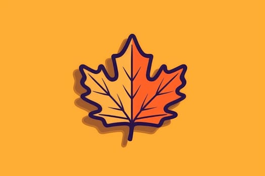 Simple flat Design of autumn Generative AI.