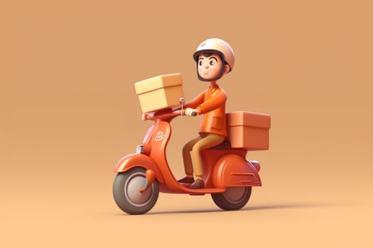 3d cartoon style illustration for delivery Generative AI.