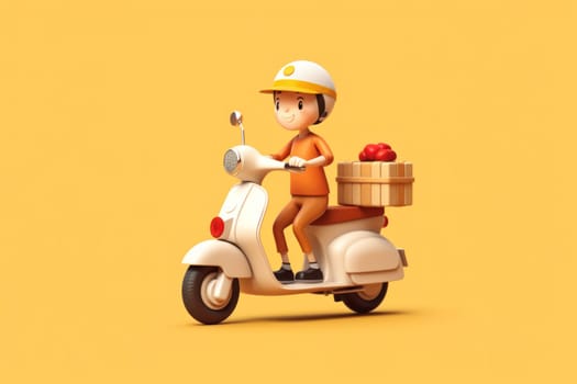 3d cartoon style illustration for delivery Generative AI.