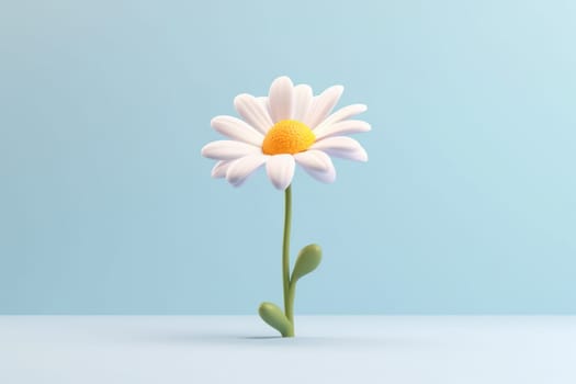 Daisy 3d cartoon with minimal pastel background Generative AI.