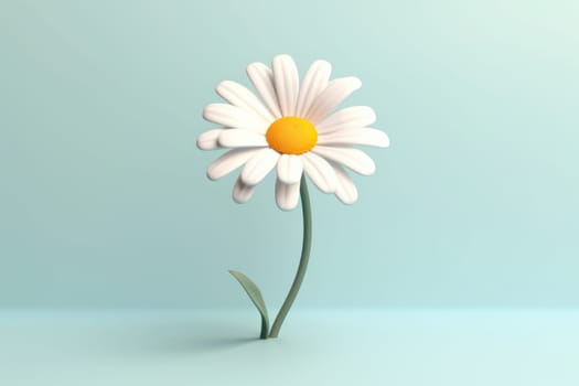 Daisy 3d cartoon with minimal pastel background Generative AI.