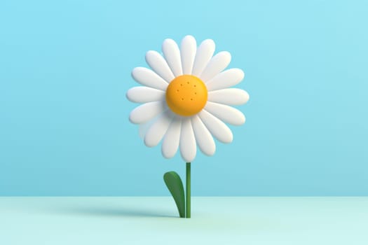 Daisy 3d cartoon with minimal pastel background Generative AI.