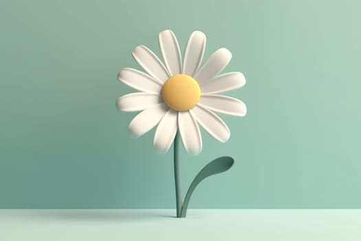 Daisy 3d cartoon with minimal pastel background Generative AI.
