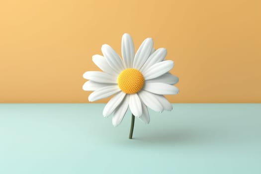 Daisy 3d cartoon with minimal pastel background Generative AI.