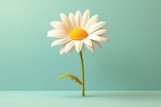 Daisy 3d cartoon with minimal pastel background Generative AI.