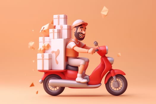 3d cartoon style illustration for delivery Generative AI.