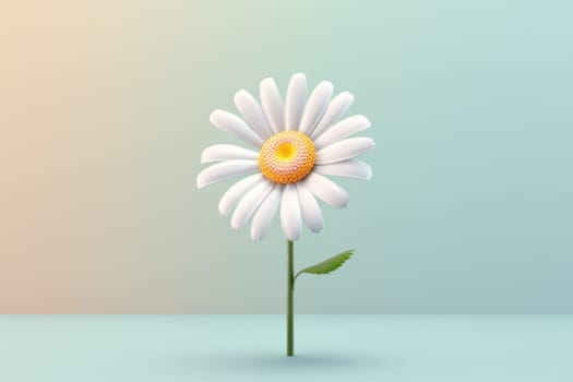 Daisy 3d cartoon with minimal pastel background Generative AI.