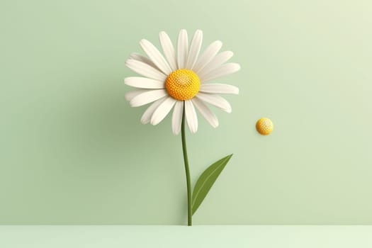Daisy 3d cartoon with minimal pastel background Generative AI.