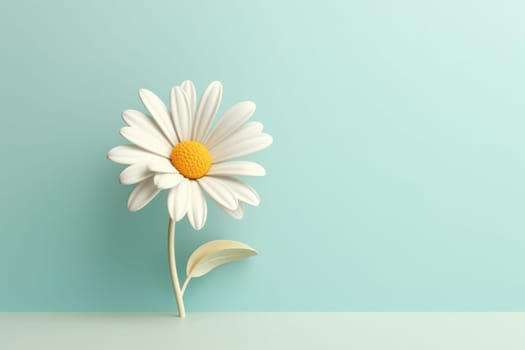 Daisy 3d cartoon with minimal pastel background Generative AI.