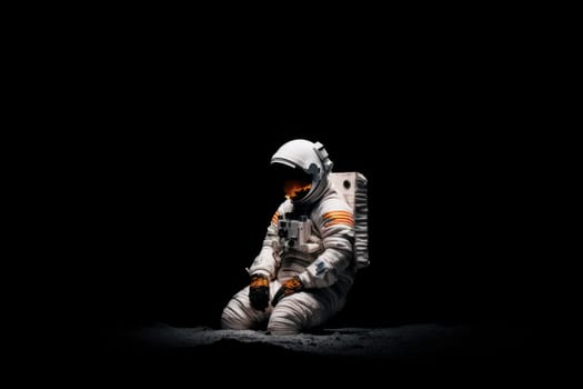 Lone Astronaut In Spacesuit Generative AI.