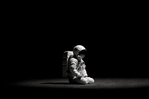 Lone Astronaut In Spacesuit Generative AI.