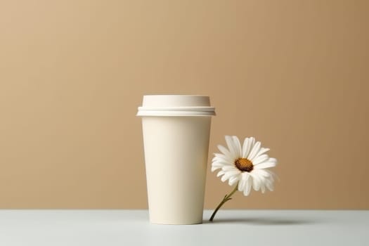 Mock up of Disposable Coffee Cups Tea Cups Paper cup Generative AI.