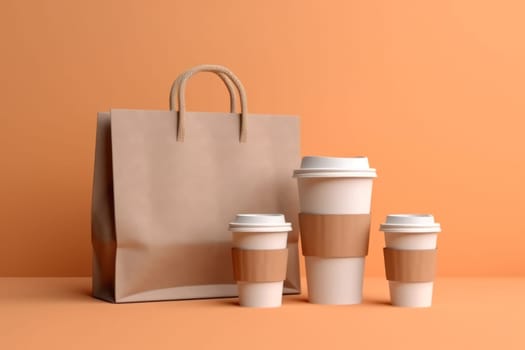 Mockup of Coffee Packaging Brand Generative AI.