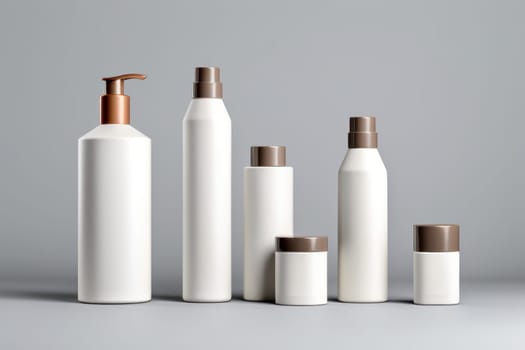 3D render individual skincare product package white blank mockup Generative AI.