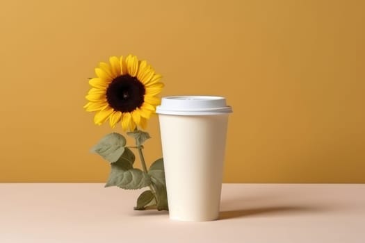 Mock up of Disposable Coffee Cups Tea Cups Paper cup Generative AI.