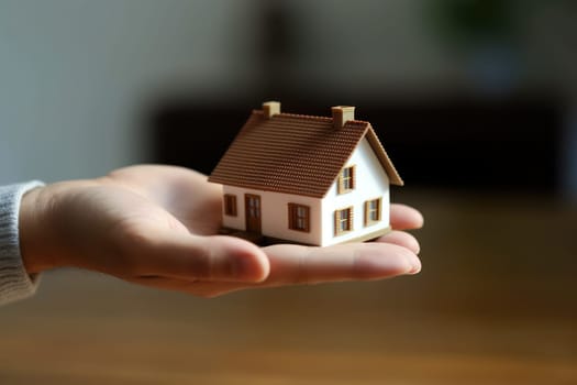 Model house piggy bank and coin Generative AI.