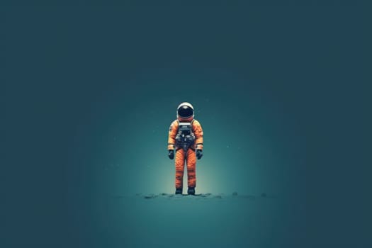 Lone Astronaut In Spacesuit Generative AI.