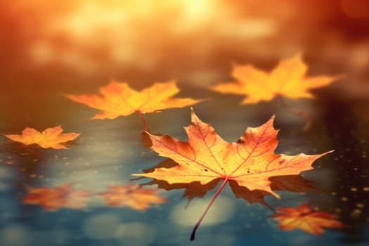 Beautiful autumn bokeh Generative AI.