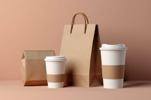 Mockup of Coffee Packaging Brand Generative AI.