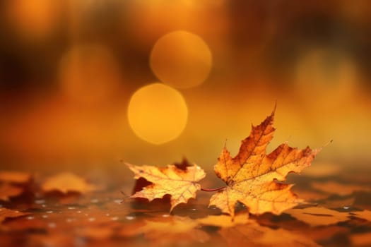 Beautiful autumn bokeh Generative AI.