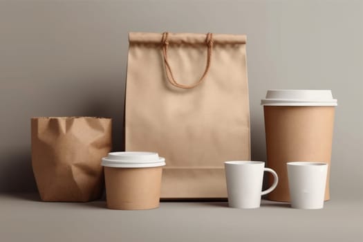 Mockup of Coffee Packaging Brand Generative AI.