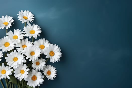 Beautiful chamomile daisy flower on neutral colour background Generative AI.