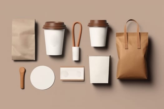 Mockup of Coffee Packaging Brand Generative AI.