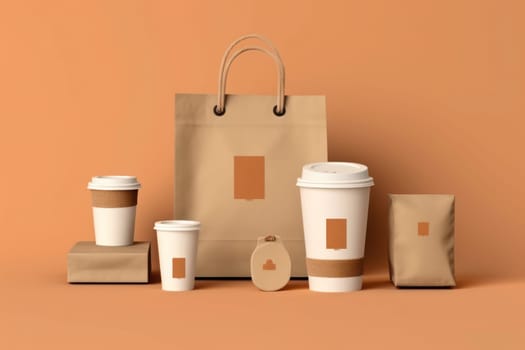 Mockup of Coffee Packaging Brand Generative AI.