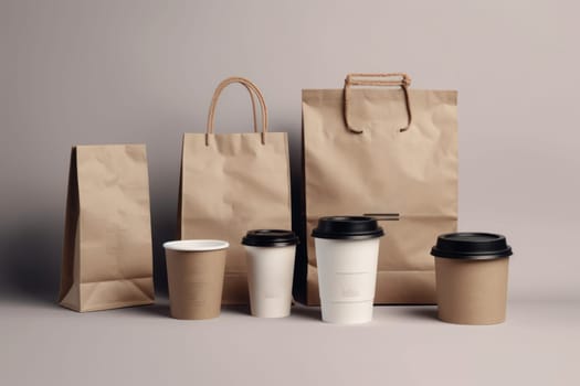Mockup of Coffee Packaging Brand Generative AI.