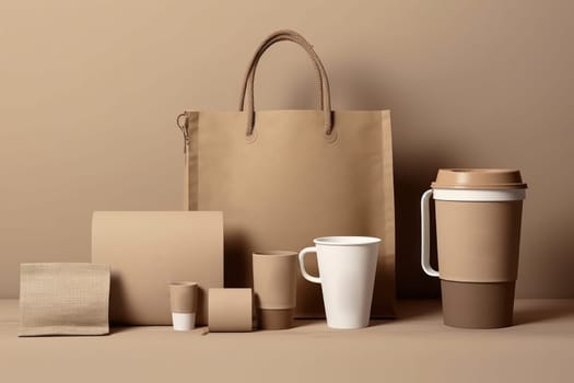 Mockup of Coffee Packaging Brand Generative AI.