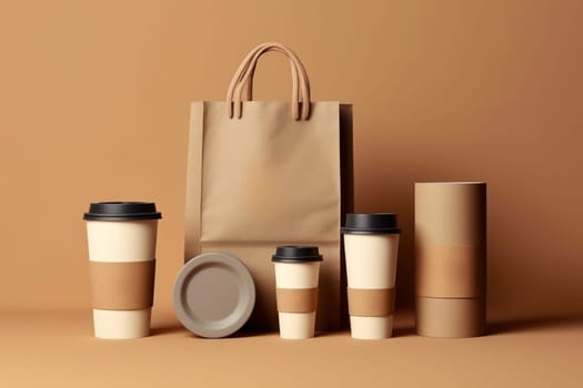 Mockup of Coffee Packaging Brand Generative AI.