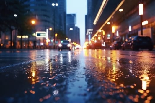 City street Radiance lights night city street landscape Generative AI.