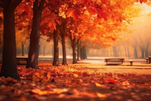 Beautiful autumn landscape Generative AI.