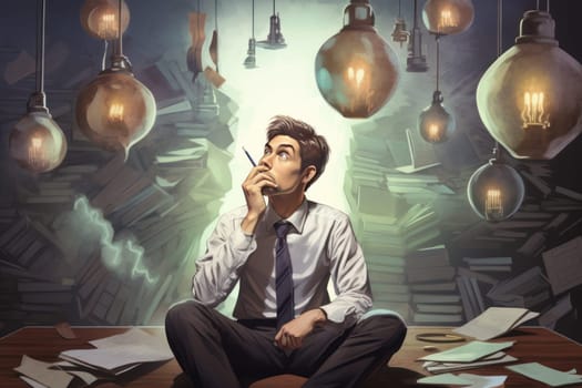 Businessman get ideas for business Generative AI.