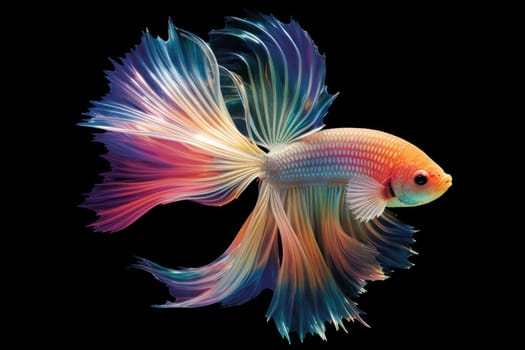 An iridescent Crystal betta fish Generative AI.