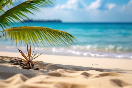 Abstract beautiful sandy beaches background with crystal clear waters of the sea Generative AI.