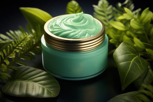 3D render individual skincare product package white blank mockup Generative AI.