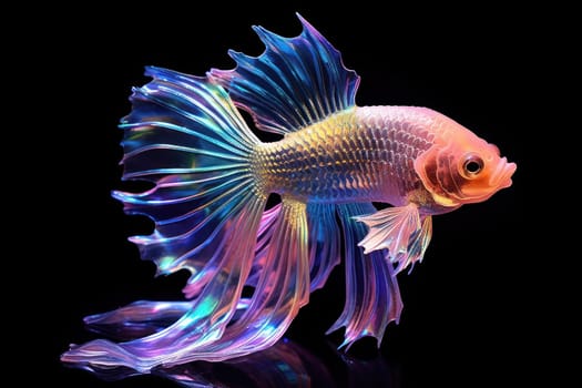 An iridescent Crystal betta fish Generative AI.