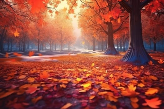 Beautiful autumn landscape Generative AI.