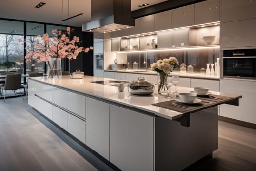 Luxurious Custom Residential Kitchen Upgrade Interior Generative AI.