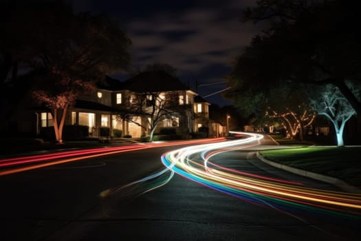 fiber optic speed line, image of modern city network communication concept.