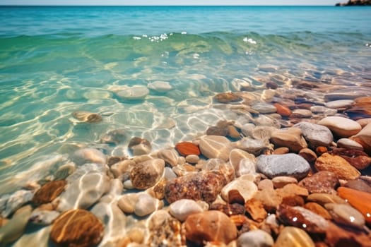 Abstract beautiful sandy beaches background with crystal clear waters of the sea Generative AI.