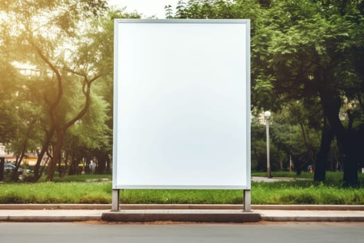 Blank billboard indoors outdoors, Generative AI.