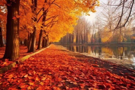 Beautiful autumn landscape Generative AI.
