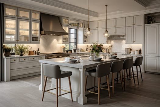Luxurious Custom Residential Kitchen Upgrade Interior Generative AI.