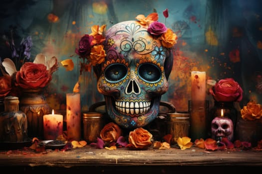 Photo of Day of the dead concept background.