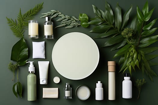 3D render individual skincare product package white blank mockup Generative AI.