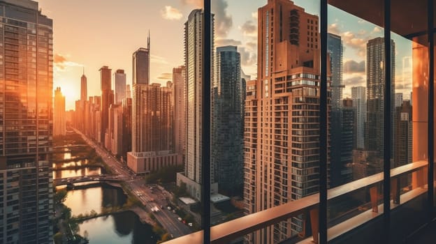 The view of the urban buildings is beautiful landscape.